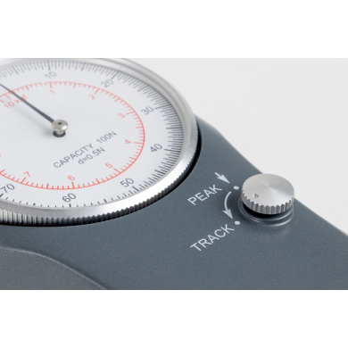 Mechanical force gauge with peak-hold function; new with sturdy aluminium housing and modern design